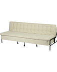 77" Beige Upholstered Convertible Futon Sleeper Sofa