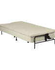 77" Beige Upholstered Convertible Futon Sleeper Sofa
