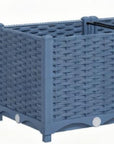 15" X 47" Blue Recycled Plastic Rectangular Planter Box