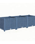 15" X 47" Blue Recycled Plastic Rectangular Planter Box