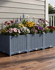 15" X 47" Blue Recycled Plastic Rectangular Planter Box