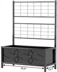 47" X 35" Black Steel Rectangular Planter Box