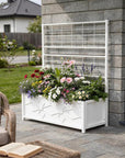 47" X 35" White Steel Rectangular Planter Box
