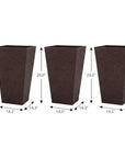Set of Three Brown Recycled Plastic Rectangular Planter Box