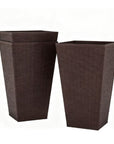 Set of Three Brown Recycled Plastic Rectangular Planter Box