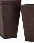 Set of Three Brown Recycled Plastic Rectangular Planter Box