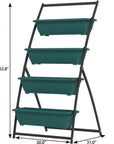 64" X 30" Green Recycled Plastic Rectangular Planter Box