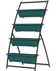 64" X 30" Green Recycled Plastic Rectangular Planter Box