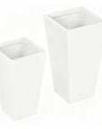 Set of Two White Magnesium Oxide Rectangular Planter Box
