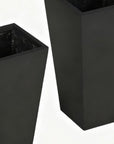 Set of Two Black Magnesium Oxide Rectangular Planter Box