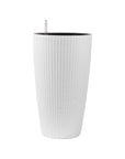 Set of Two White Recycled Plastic Round Self Watering Planter Box