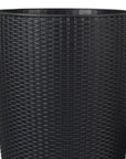 Set of Two Black Recycled Plastic Round Self Watering Planter Box