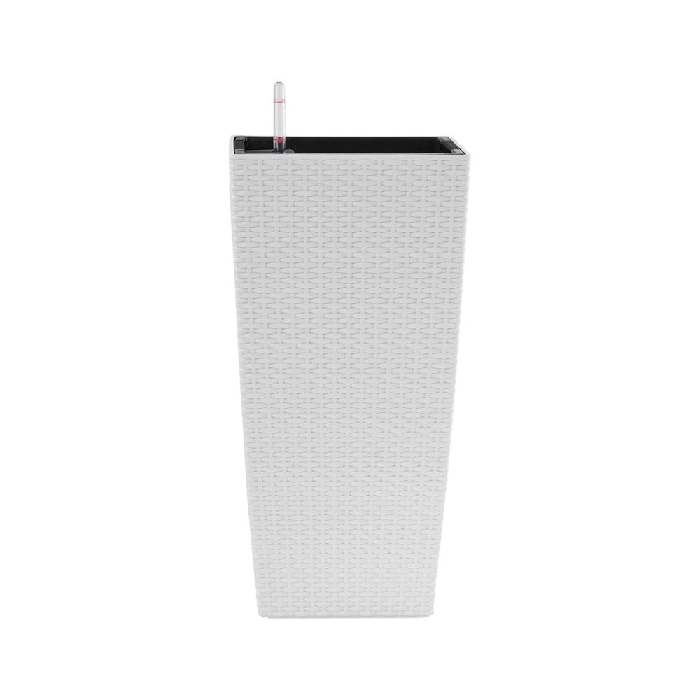 Set of Two White Recycled Plastic Rectangular Self Watering Planter Box