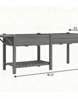 31" X 82" Light Gray Wood Rectangular Planter Box