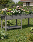 31" X 82" Light Gray Wood Rectangular Planter Box