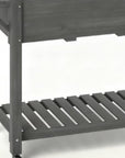 34" X 57" Light Gray Wood Rectangular Planter Box
