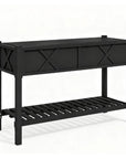 32" X 47" Black Wood Rectangular Planter Box