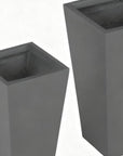 Set of Two Light Gray Magnesium Oxide Rectangular Planter Box