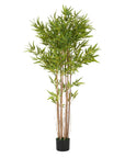 70" Green Artificial Bamboo Tree In Cylindrical Black Pot