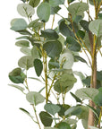 71" Green Artificial Eucalyptus Tree In Cylindrical Black Pot