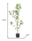 47" Green Artificial In Cylindrical Black Pot