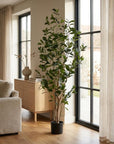 64" Green Artificial In Cylindrical Black Pot