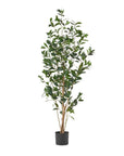 64" Green Artificial In Cylindrical Black Pot