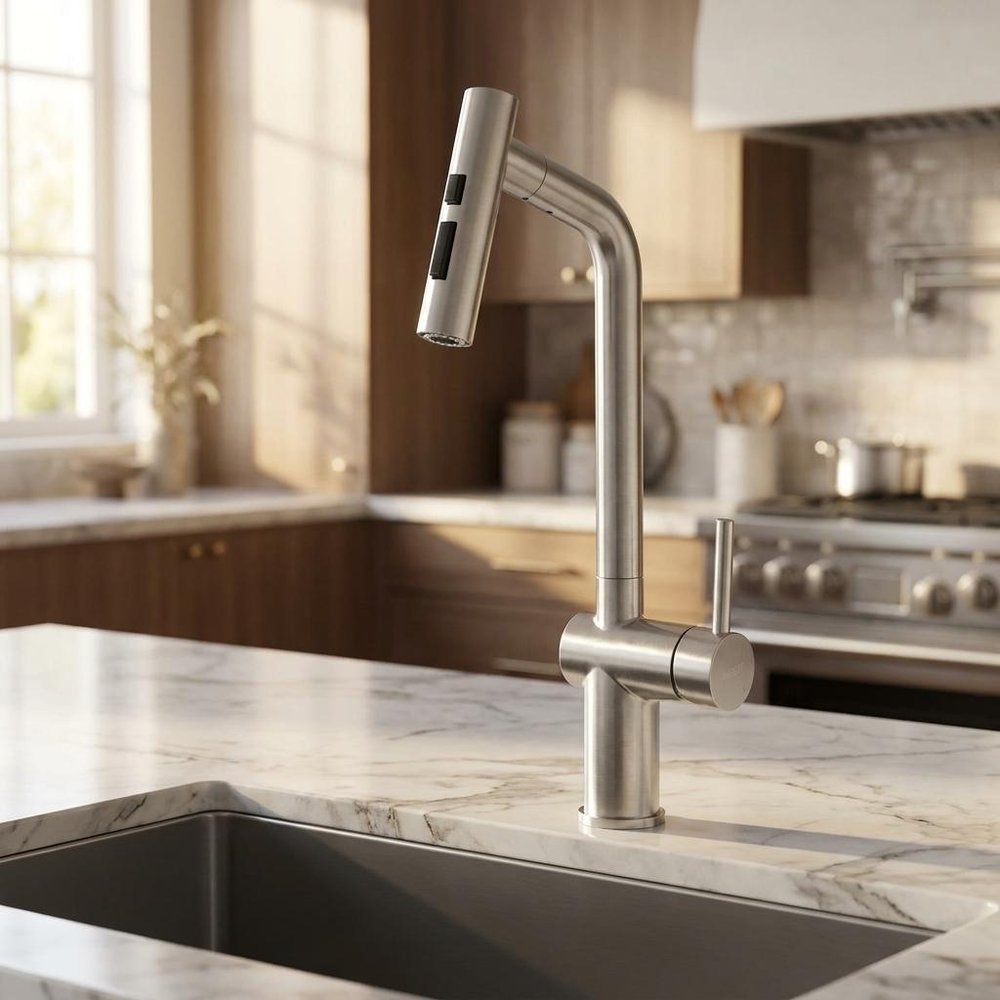 5" Silver Stainless Steel Bar Faucet