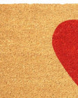 24" X 48" Brown And Red Heart Outdoor Coir Door Mat