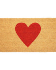 24" X 48" Brown And Red Heart Outdoor Coir Door Mat