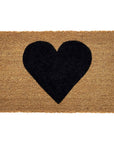24" X 48" Brown And Black Heart Outdoor Coir Door Mat