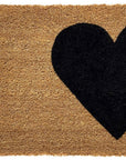 24" X 48" Brown And Black Heart Outdoor Coir Door Mat