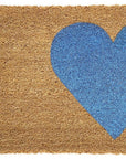 36" X 72" Brown And Blue Heart Outdoor Coir Door Mat