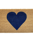 30" X 48" Brown And Dark Blue Heart Outdoor Coir Door Mat