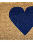 30" X 48" Brown And Dark Blue Heart Outdoor Coir Door Mat