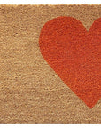 30" X 48" Brown And Orange Heart Outdoor Coir Door Mat