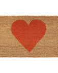30" X 48" Brown And Orange Heart Outdoor Coir Door Mat