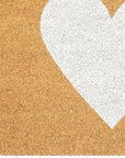 24" X 48" Brown And White Heart Outdoor Coir Door Mat