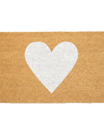 24" X 48" Brown And White Heart Outdoor Coir Door Mat