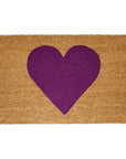24" X 48" Brown And Purple Heart Outdoor Coir Door Mat