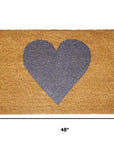 30" X 48" Brown And Gray Heart Outdoor Coir Door Mat
