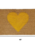 24" X 48" Brown And Yellow Heart Outdoor Coir Door Mat