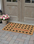 24" X 48" Brown Black And Red Hearts Welcome Outdoor Coir Door Mat