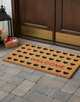 24" X 48" Brown Black And Red Hearts Welcome Outdoor Coir Door Mat