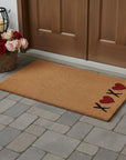 24" X 36" Brown Red And Black XOXO Outdoor Coir Door Mat