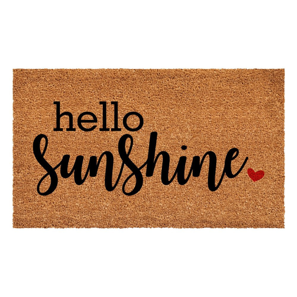 24" X 48" Brown And Black Hello Sunshine Outdoor Coir Door Mat