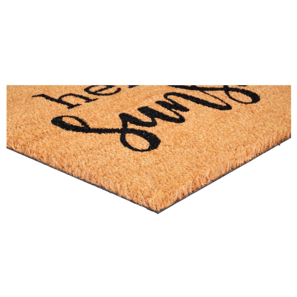 24" X 48" Brown And Black Hello Sunshine Outdoor Coir Door Mat
