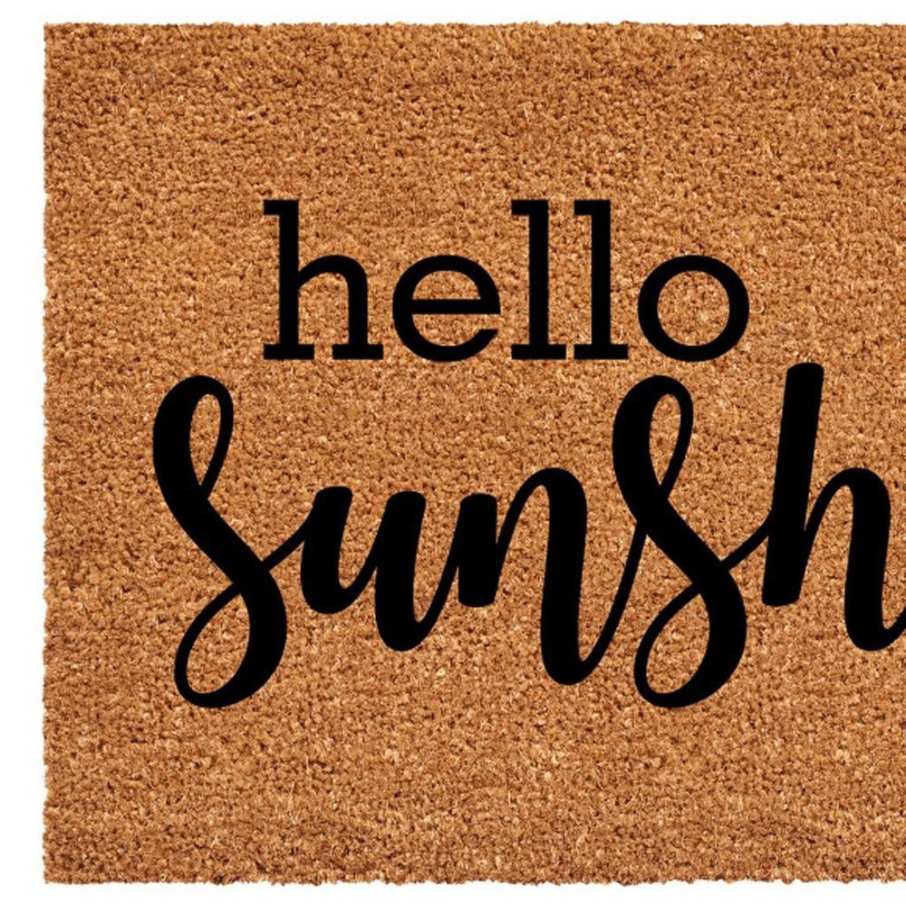 24" X 48" Brown And Black Hello Sunshine Outdoor Coir Door Mat