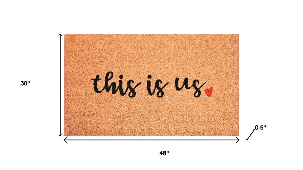 24" X 48" Brown And Black This is Us Outdoor Coir Door Mat