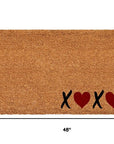 24" X 48" Brown Black And Red Valentine's Day Heart XOXO Outdoor Coir Door Mat